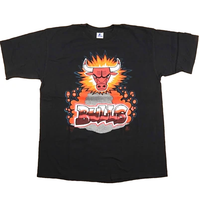 Vintage Chicago Bulls Shirt Mens XL 90s Graffiti Graphic Print Tee Starter NBA - Image 1 of 4