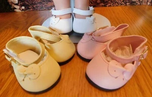 3 Pairs -Shoes with Corner Bow - that fit 18" Dolls Such As American Girl - #18C - Picture 1 of 1