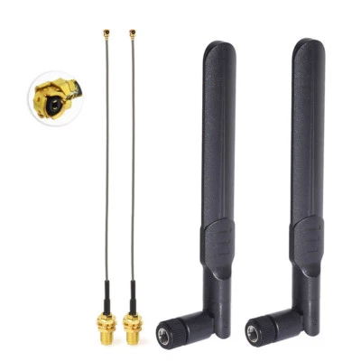 2x DualBand Antenna For Wireless Mini PCI Express PCIE Network Card WiFi Adapter - Image 1 of 4