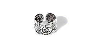 Sterling Silver Rose Ear Cuff Metal Purity 925, Clip-On Cuffs - Picture 1 of 1