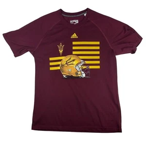Arizona State Sun Devils T Shirt Mens Large Adidas Ultimate Tee Maroon Yellow - Picture 1 of 7