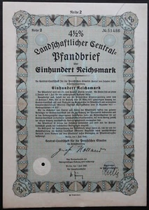 100 Reichsmark 1940 - BERLIN / Germany Loan Bond - Series: 51486 - "Y 254" - Picture 1 of 4