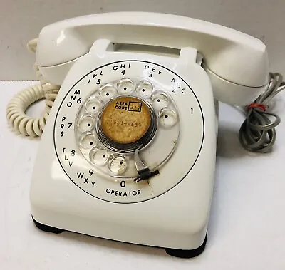 Vintage Automatic Electric Monophone Rotary Dial Desk Phone White N800 *Untested • 40€