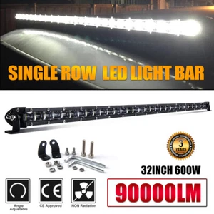 Slim 32" Single Row LED LIGHT BAR Spot Flood Combo Offroad Bumper Truck SUV 30'' - Foto 1 di 12