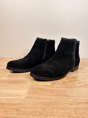 Bos & Co Womens US 7 EU 38 Black Suede Ribos Waterproof Ankle Boots Chic City - Image 1 of 4
