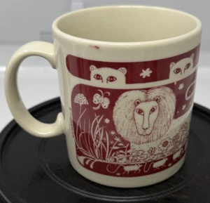 Tazza tazza vintage 1978 Taylor & NG gatti della giungla leone leopardo e topi marrone - pulita - Foto 1 di 8
