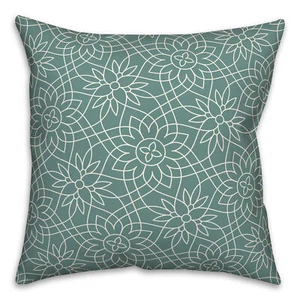 Creative Products Teal Florals 16 x 16 Spun Poly Pillow - Picture 1 of 3