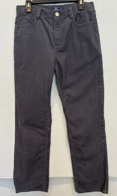 Pantalones de Pana Vineyard Vines Niño Talla 12 Gris Frente Plano Cintura Ajustable Foto 1 de 4