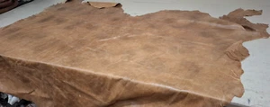 TOP QUALITY FULL TOP LEATHER HIDE IN LIGHT TAN 53 SQUARE FEET HEAVY GRADE - Picture 1 of 3