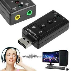 Analog 7.1-channel External Usb Sound Card Microphone Input Home Card So .SALE.