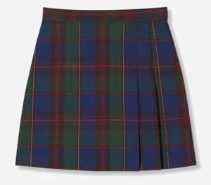 Green plaid school uniform skort - Picture 1 of 4