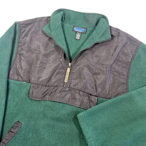 Vintage Old Navy Jacket Mens XL Green 1/4 Zip Fleece Pullover Anorak Pocket 90s - Picture 1 of 10
