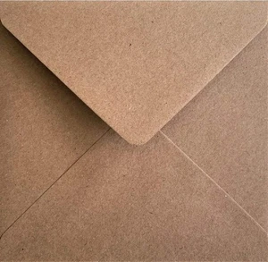 50 Pack of 130mm x 130mm Kraft Fleck Brown Recycled Envelopes - Picture 1 of 3
