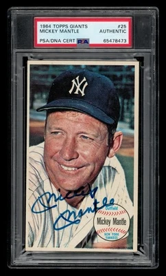 1964 Topps Giants Set-Break # 25 Mickey Mantle Auto PSA AUTHENTIC - Image 1 of 3