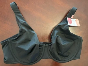 CACIQUE Smart Lift Unlined Full Coverage Bra 38D Black Modern Underwire NWT - Picture 1 of 5