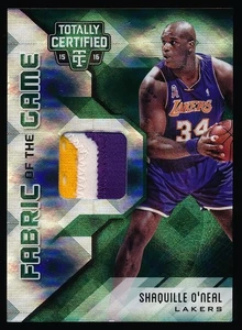 2015-16 Totally Certified Shaquille O'Neal Fabric Of The Game Green Patch #'d /5 - Picture 1 of 2