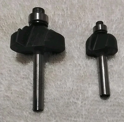 2pc DEWALT 1/4" SHANK CARBIDE ROUTER BIT SET MADE IN ISRAEL 🇮🇱 - Image 1 of 4