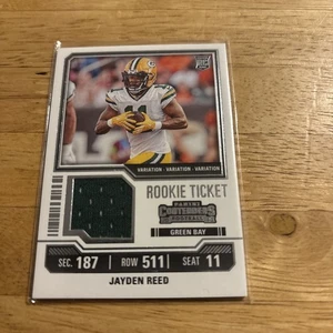 2023 Panini Contenders - Biglietto Rookie Swatches Jayden Reed #TS18V Variazioni... - Foto 1 di 2