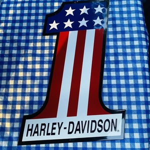 Harley Davidson Motorcycles Die Cut #1 Metal Sign Collectible 18" Ande Rooney - Picture 1 of 6