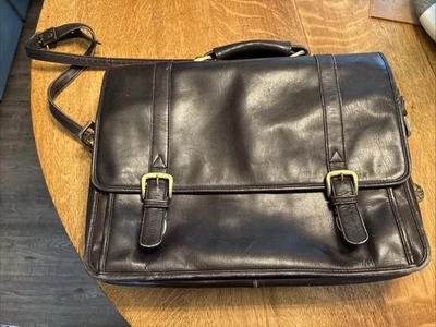 Maletín de cuero marrón Wilson’s hecho a mano bolso mensajero portátil Foto 1 de 4