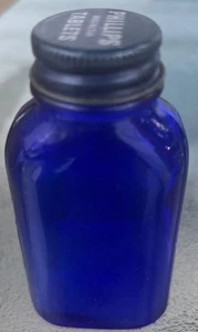 Vintage Phillips Milk of Magnesia Tablet Cobalt Blue Glass Medicine Bottle - Picture 1 of 4