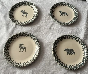 Neu 4er Set Tienshan Folk Craft North Country Salat/Dessertteller NEU 7 3/4 Zoll - Bild 1 von 12