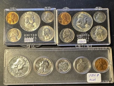 1954 P-D-S Uncirculated Mint Set in Capitol Holder 90% Silver - Image 1 of 2