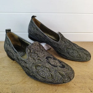 Johnston Murphy Singapore Metallic Loafer Tapestry Brocade Flats 8.5 M Slip On - Picture 1 of 13