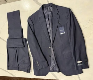 Jos. A. Bank 36S (30 W)  Wool Blend Suit  Pants + Jacket, Navy striped SLIM FIT - Picture 1 of 13