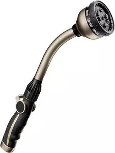 Heavy Duty Metal Watering Wand 15-Inch Hose Nozzle Sprayer with 10 Spray Pattern - Picture 1 of 12
