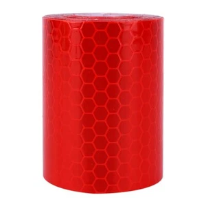 Walfront Reflective Safety Warning Tape Fluorescent Roll Adhesive Sticker PVC - Picture 1 of 8