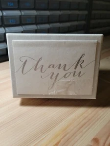 Gartner Studios Silver Foil Script Thank You Cards & Envelopes 50 ct Box. New. - Picture 1 of 3
