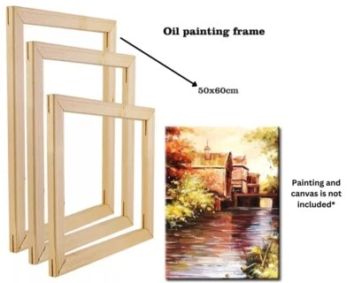 50cm x 60cm DIY Solid Wood Frame For Canvas Frame for Wall Art Picture Oil Paint - Image 1 of 4
