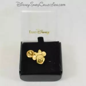 EURO DISNEY Gold Metall Pin Minnie Mouse Kopf Black Box (DOU) - Bild 1 von 3