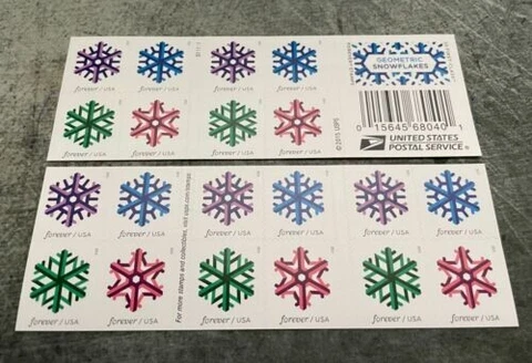 2015 Forever Rate Geometric Snowflake - Sheet 20 Mint postage  Free Shipping Cover