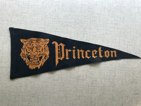 VTG Princeton University Tigers Black Felt  Light Orange Print Pennant 29" SALE! Cover