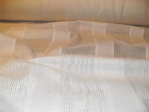 WHITE COTTON blend OPEN WEAVE DRAPERY FABRIC New 48 inch wide VTG High end - Picture 1 of 1