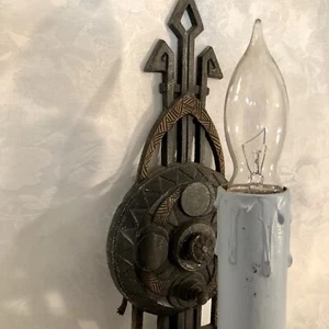 Antique Art Deco Wall Sconce Brass Stamped 1683 Details are Exquisite V - Picture 1 of 9