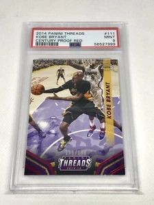 2014 Panini Threads #111 Kobe Bryant RARE RED PARALLEL 158/199 MINT PSA 9 POP 1 - Picture 1 of 4