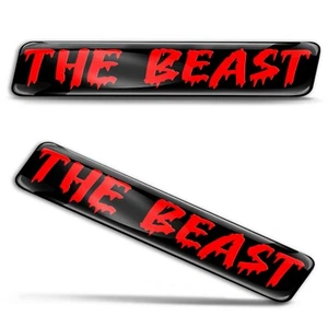 2 adesivi 3D silicone auto 30 mm moto bicicletta casco laptop The Beast rosso - Foto 1 di 3