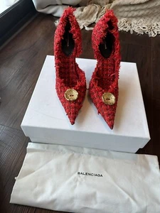 Balenciaga Scarpa Tweed Heel Brand New Size 7 - Picture 1 of 5