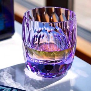 Crystal Material Whiskey/Bourbon/Vodka 7oz Purple Dimond Drinkware 7oz - Picture 1 of 9