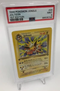 1999 POKEMON JUNGLE Trading Card JOLTEON #20/64 1ST EDITION graded PSA MINT 9 - Picture 1 of 10