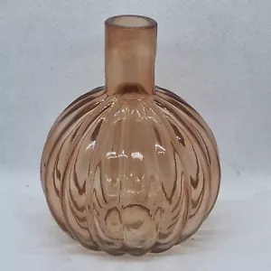 Dusty Pink Clear Glass Fluted Posy Vase Approx 5" Tall Made In India - Picture 1 of 7