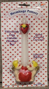 Hermitage Pottery~1996 Valentine Day Candle Climber Set 7", NIP - Picture 1 of 4