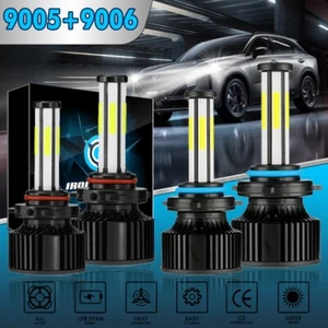 6-Sides 9005 9006 LED Headlight High Low Beam Bulbs Kits 1500000LM 6500K HB3 HB4 - Picture 1 of 12