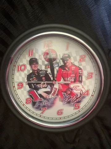 Nascar Dale Earnhardt Sr. and Dale JR. Coca Cola NIB Clock Cover