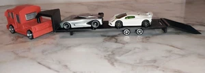 GOOSENECK FLATBED TRAILER with SEMI & LOADING RAMP HITCH 1:64 SCALE - Picture 1 of 6