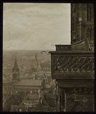 Glass Magic Lantern Slide VIEW FROM STRASBOURG CATHEDRAL C1910 PHOTO FRANCE 