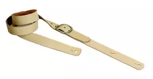 Nude Beige Leather Buckle Guitar Strap Skinny Strap Bass Guitar Electric Guitar - Picture 1 of 2